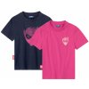 Dětské tričko Lupilu dívčí funkční triko, 2 kusy růžová námořnická modrá