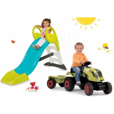 Smoby set Toboggan KS s dĺžkou 150 cm a traktor na šlapání s přívěsem 310269-23