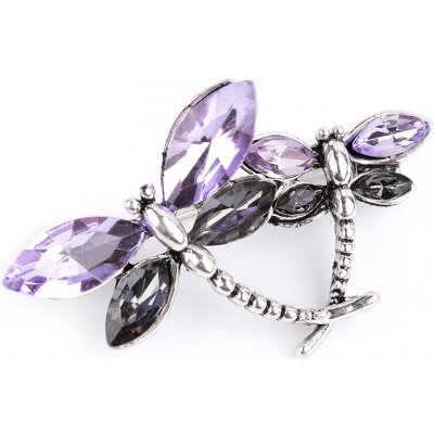 Prima-obchod brož s broušenými kamínky vážka fialová sv. 105356 – Hledejceny.cz