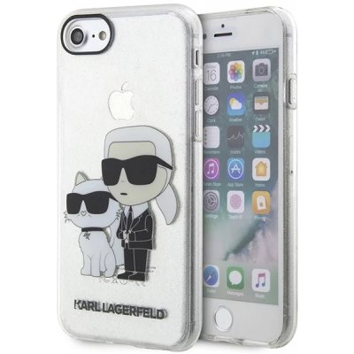 Pouzdro Karl Lagerfeld iPhone 7/8/ SE 2020 / SE 2022 čiré hardcase Gliter Karl&Choupette – Zboží Mobilmania