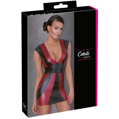 Cottelli Collection Matné černo-červené minišaty – Zboží Mobilmania