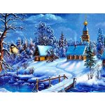 Norimpex Diamantový obrázek zasněžená chalupa 30x40cm – Hledejceny.cz