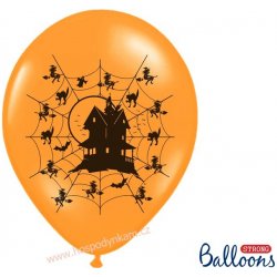 Balónky nafukovací pr. 30 cm strašidelný dům Halloween oranžový od 8 Kč -  Heureka.cz