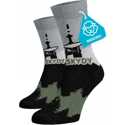 Veselé vysoké merino ponožky Beskydy – Zboží Mobilmania