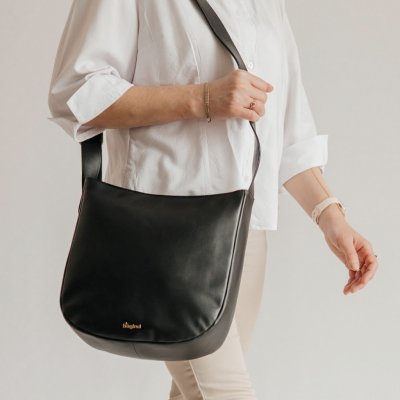 Bagind Loona dámská elegantní crossbody kožená kabelka černá – Zboží Mobilmania