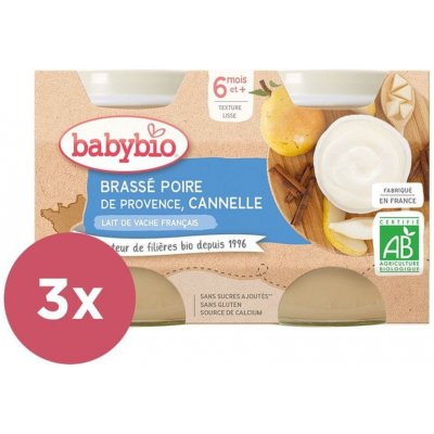 Babybio Brassé hruška skořice 2 x 130 g