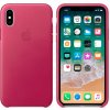 Pouzdro a kryt na mobilní telefon Apple Apple iPhone X/XS Leather Case Pink Fuchsia MQTJ2ZM/A