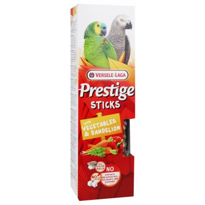 Versele-Laga Prestige Sticks tyčinky zelenina & pampeliška pro velké papoušky 140g – Zbozi.Blesk.cz