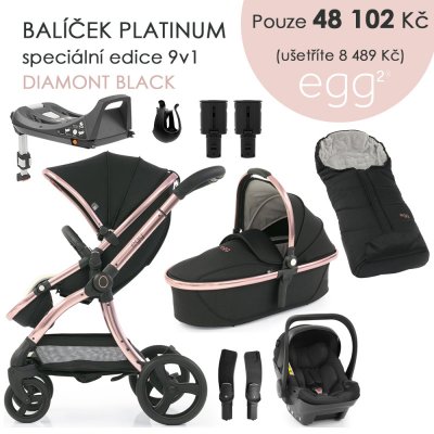 BabyStyle Egg2 set 9 v 1 Diamond Black 2021 – Zboží Mobilmania