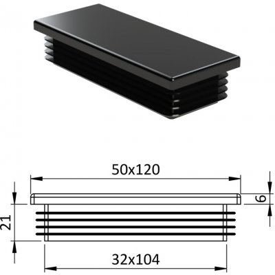 Kovoinox Krytka plastová 50 x 120 mm – Sleviste.cz