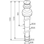 Junkers AZ 378 - Odkouření svislé 1350 mm, černé 7716050053 – Zboží Dáma