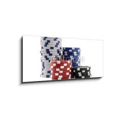 Obraz 1D panorama - 120 x 50 cm - Casino Chips, Poker Chips Kasinové čipy, pokerové žetony