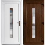 OknaDvereNaMiru.cz Vchodové plastové dveře Hana zlatý dub / bílá pravé otevírání ven 98 x 198 cm – Sleviste.cz