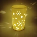 DECOLED Keramický svícen, 7,5 x 12,5 cm, teple bílá – Hledejceny.cz