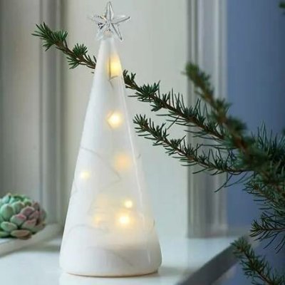 SIRIUS Malý skleněný stromeček 22 cm bílý – Zboží Mobilmania