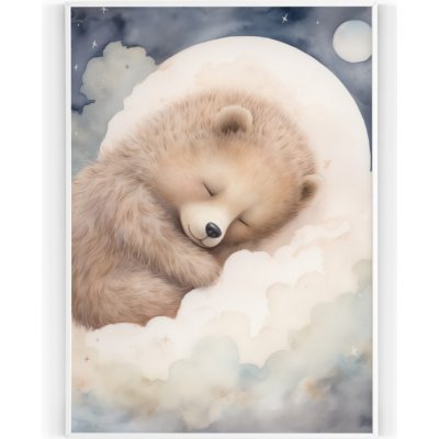 Plakát / Obraz Medvídek Tiskové plátno S bílým okrajem 50 x 70 cm – Hledejceny.cz