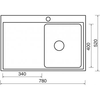 Sinks BLOCK 780 V kartáčovaný