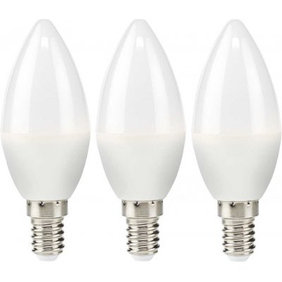 NEDIS LED žárovka E14/ svíčka/ 2,8 W/ 220 V/ 250 lm/ 2700 K/ teplá Bílá/ matná/ 3 kusy – Hledejceny.cz