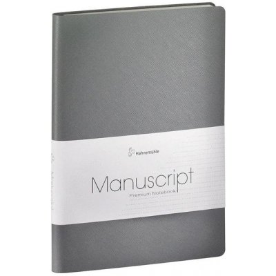 HM Manuscript A5 Zápisník rec.kůže šedý 100 g 96 listů – Zboží Mobilmania
