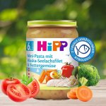 HiPP Příkrm zelenino masový Mini těstoviny s tresky v máslové zelenině 190 g – Zboží Dáma