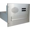 Poštovní schránka 1x poštovní schránka B-04 k zazdění do sloupku + čelní deska s 2x zvonkem a přípravou pro HM - NEREZ / šedá