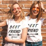 tričko s potiskem Párová trička Best friend forever Bílá