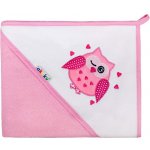 Akuku Dětská osuška se sovou 80x80 cm růžová – Zboží Dáma