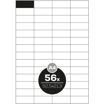 PRINT Etikety PRINT A4 100 ks 525 x 213 56 etiket bílé 444779 – Zboží Dáma