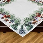 Mybesthome Vánoční ubrus SNOWMANS FRIENDS 85x85 cm – Zboží Dáma