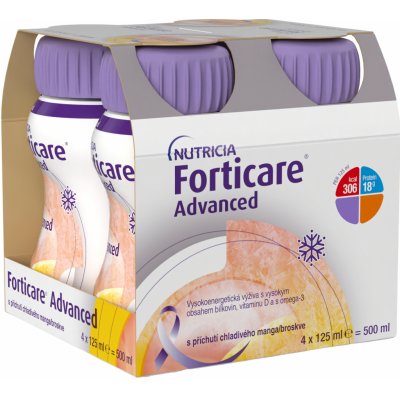 FORTICARE ADVANCED S PŘÍCHUTÍ CHLADIVÉHO MANGA/BROSKVE POR SOL 4X125ML – Hledejceny.cz