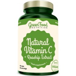 Greenfood Nutrition Natural Vitamin C + Extrakt ze šípků 60 kapslí