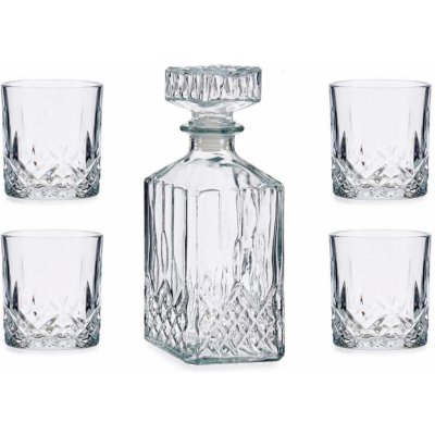 Vivalto Klasická servírovací karafa k whisky 900 ml + 4 sklenice 300 ml