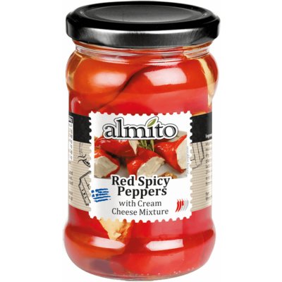 Almito Červené pikantní papriky plněné sýrem 270 g – Zboží Dáma
