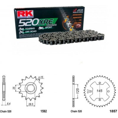 RK Racing Chain Řetězová sada Yamaha YFZ 450 R, X 09-24 – Hledejceny.cz
