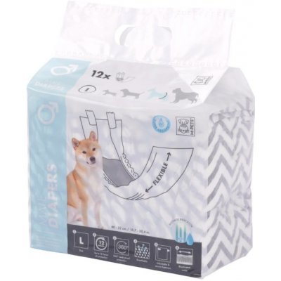 M-Pets Jednorázové pleny pro psí samce L 12 ks – Zboží Mobilmania