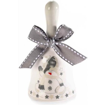 14ZERO3 Snow Holiday Keramický zvoneček s mašlí 10 cm Druh: Sněhulák