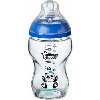 Tommee Tippee kojenecká láhev C2N skleněná potisk blue 250ml