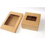 MR Dárková krabička s okénkem Přírodní 12,5x8,5x1,5cm nebo 8x8x4cm ke složení 3202 – Zboží Mobilmania