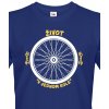 Pánské Tričko tričko pro cyklistu Život v jednom kole Modrá