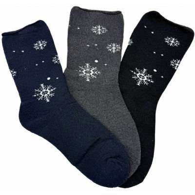 Dámské bambusové termo ponožky 3-pack modrá/šedá/černá – Zboží Dáma