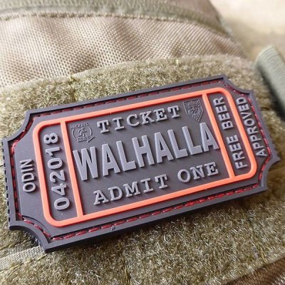 JACKETS TO GO Nášivka WALHALLA TICKET BEER velcro plast ČERNÁ/ČERVENÁ – Hledejceny.cz