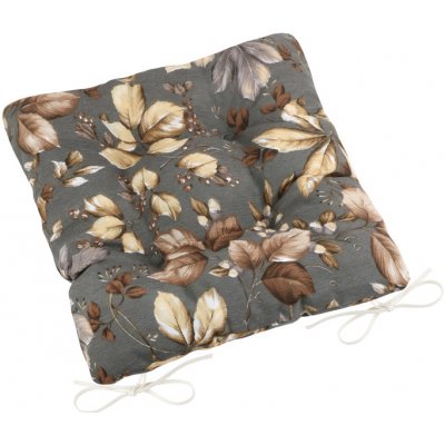 Bellatex Sedák EMA prošívaný Listí šedá, béžová, hnědá 40x40 cm – Zboží Dáma