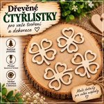 ADVIPO dekorace Dřevěný čtyřlístek pro štěstí 40 × 40 mm – Sleviste.cz