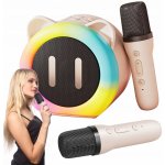 Mini karaoke set 2 mikrofony + bezdrátový reproduktor pro děti – Hledejceny.cz