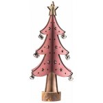Z - TRADE Dřevěný dekorační stromek na postavení s rolničkami, 13,5 × 24 cm, růžový – Hledejceny.cz