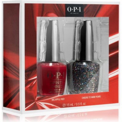 OPI Infinite Shine Big Apple Red 15 ml + Cheers to Mani Years 15 ml dárková sada – Zbozi.Blesk.cz