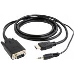 GEMBIRD Redukce HDMI to VGA + audio, 1,8m - A-HDMI-VGA-03-6 – Zboží Živě