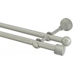 OK-GarnýžeCZ Garnýž kovová dvouřadá 16mm Pullo stříbrná mat 130 cm do stěny / na tunýlek - bez kroužků – Sleviste.cz