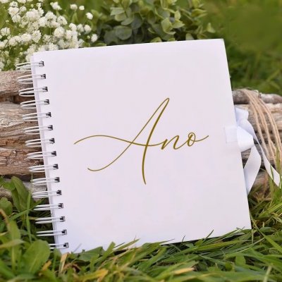Svatební kniha hostů bílá 20 x 20 cm - ANO – Sleviste.cz