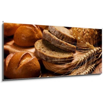 Obraz 1D panorama - 120 x 50 cm - assortment of baked bread sortiment pečeného chleba – Zboží Mobilmania